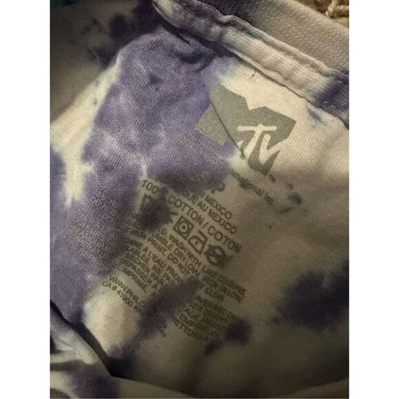 PACSun MTV T-Shirt Purple Blue TieDye Unisex Cow - Picture 4 of 5